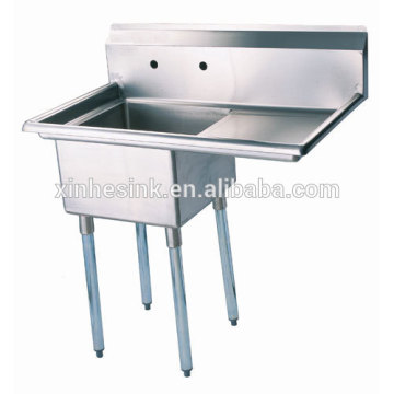 1 One Bowl Commercial Stainless Steel Compartment Sink with Single Drainboard